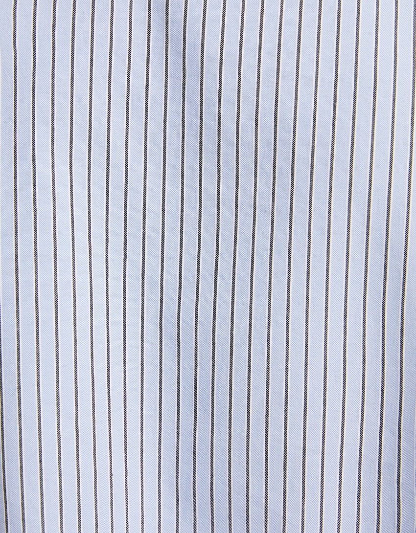 Camisa Oxford listrada de manga curta