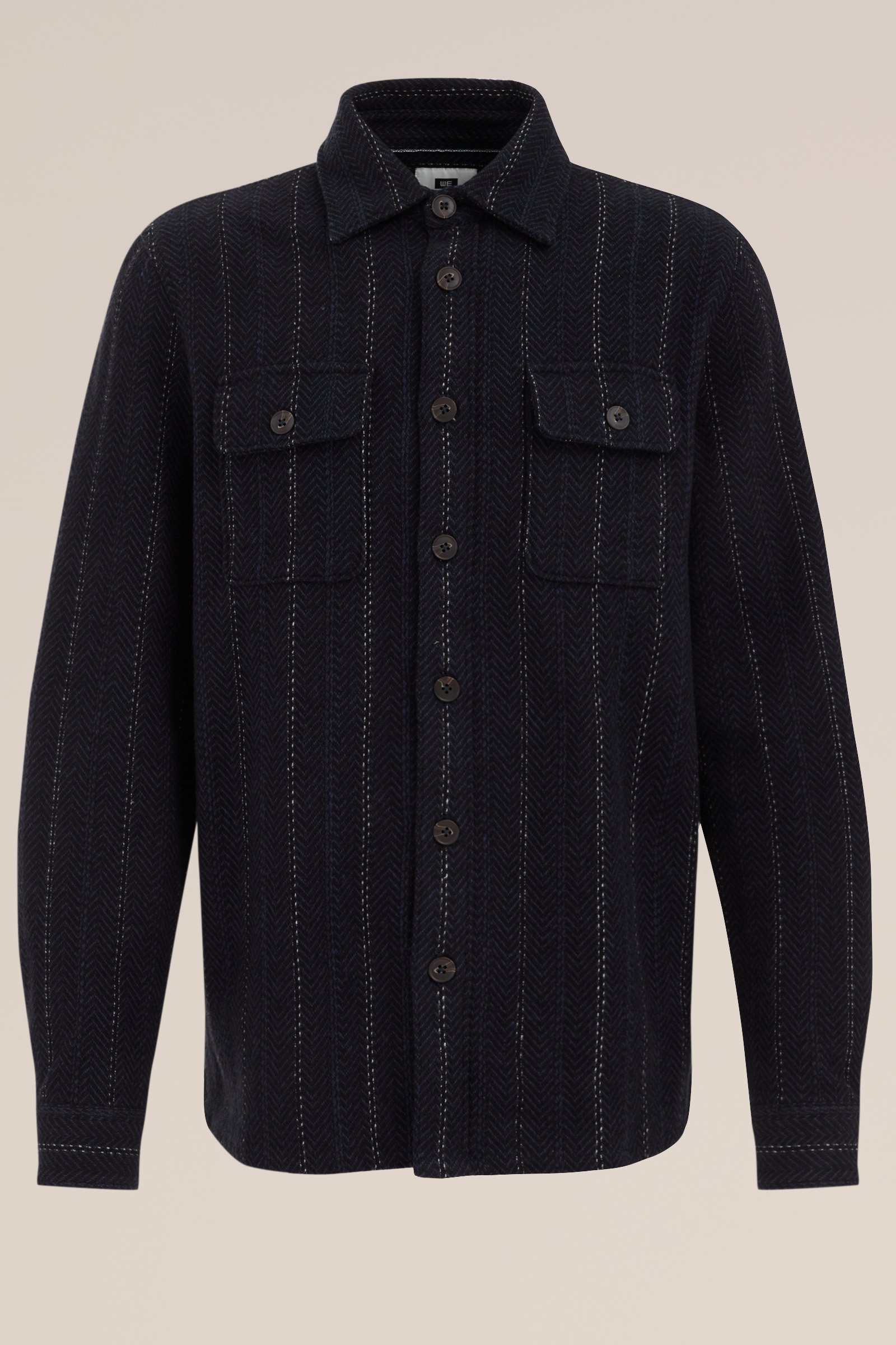 overshirt met dessin WE Fashion Donkerblauw