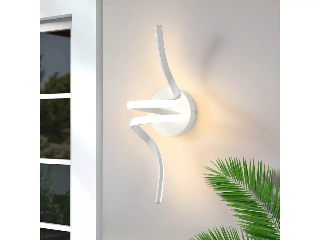 NETTLIFE Applique murale LED d'intérieur blanc moderne 7W pour escalier Blanc chaud 3000K