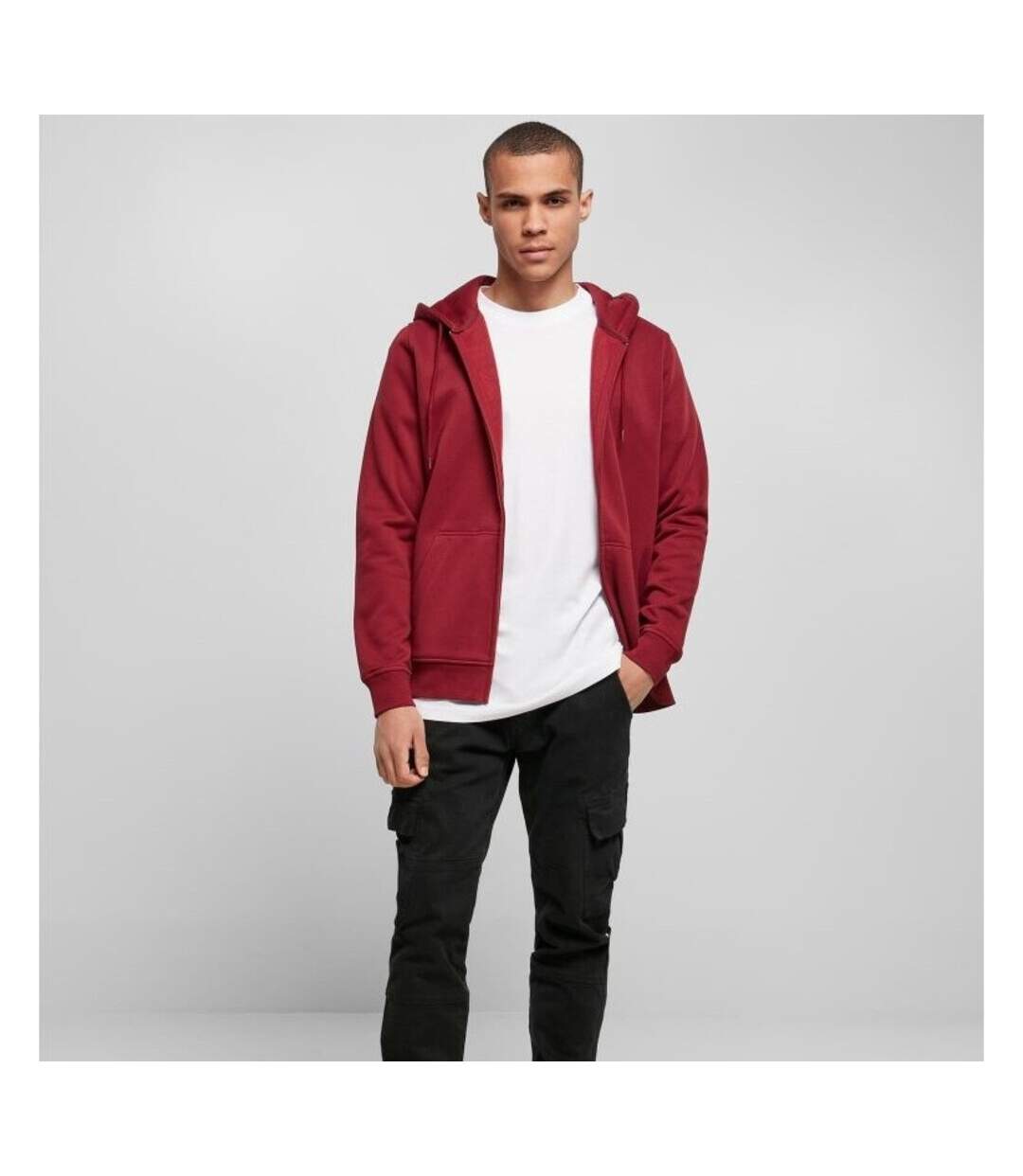 Build Your Brand - Sweat à capuche zippé - Hommes (Bordeaux) - UTRW5680