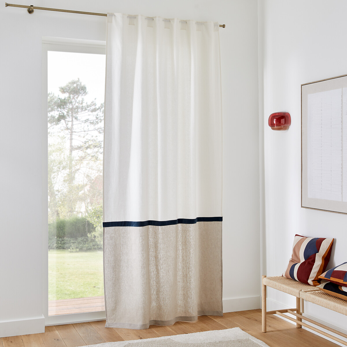 LA REDOUTE INTERIEURS<br>Cortina com laços ocultos em linho/veludo, Onega x Veludo