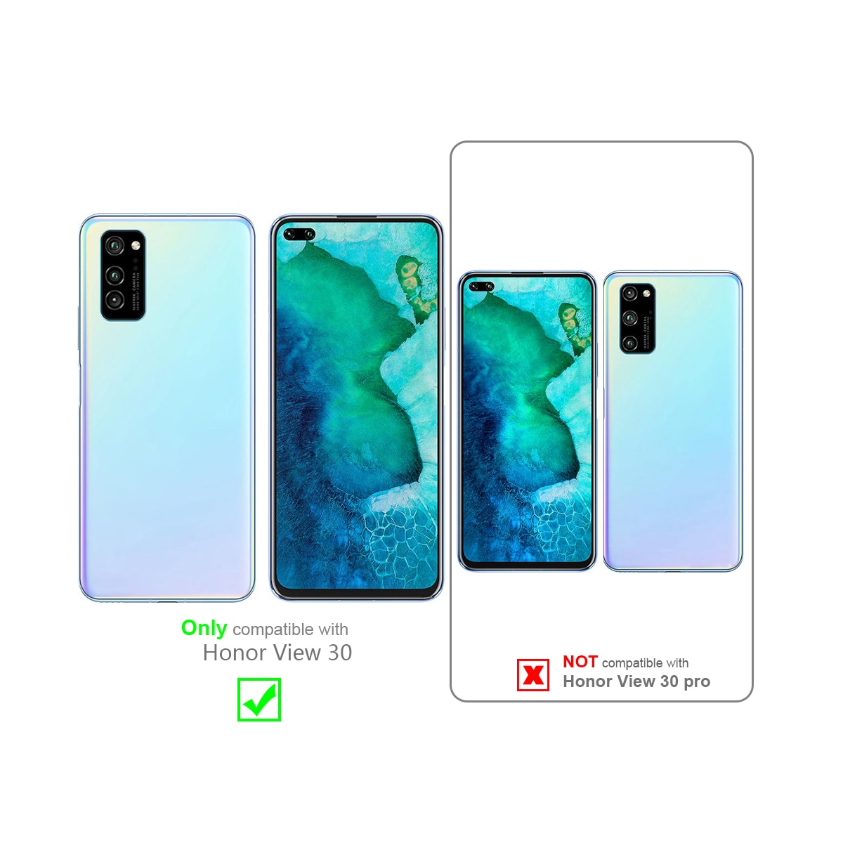 Honor View 30 Skjermbeskytter Skärmskydd (hvit)