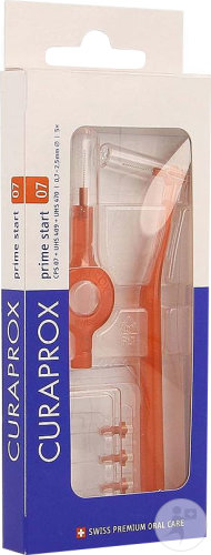 Curaprox CPS 07 Prime Start Brosse Interdentaire 2,5mm Rouge 5 Pièces + 2 Manches