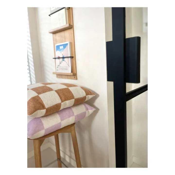 Maison Deux Coussin Damier | Blanc cassé