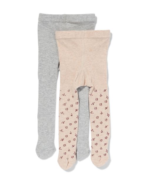 2 collant épais bébé avec coton beige