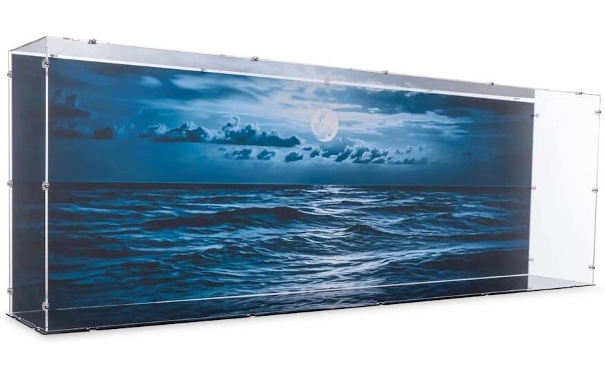 Baukasten Acryl-Display für LEGO 10294 Titanic<br>Acryl-Display-Box mit Hintergrundbild und schwarzem Boden