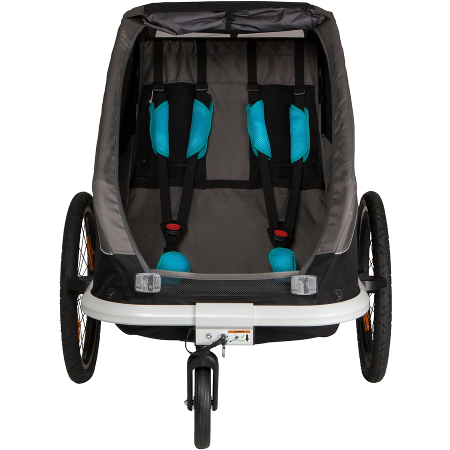 hamax Kinderfahrradanhänger Traveller inklusive Deichsel und Buggyrad BlackGreyBlue