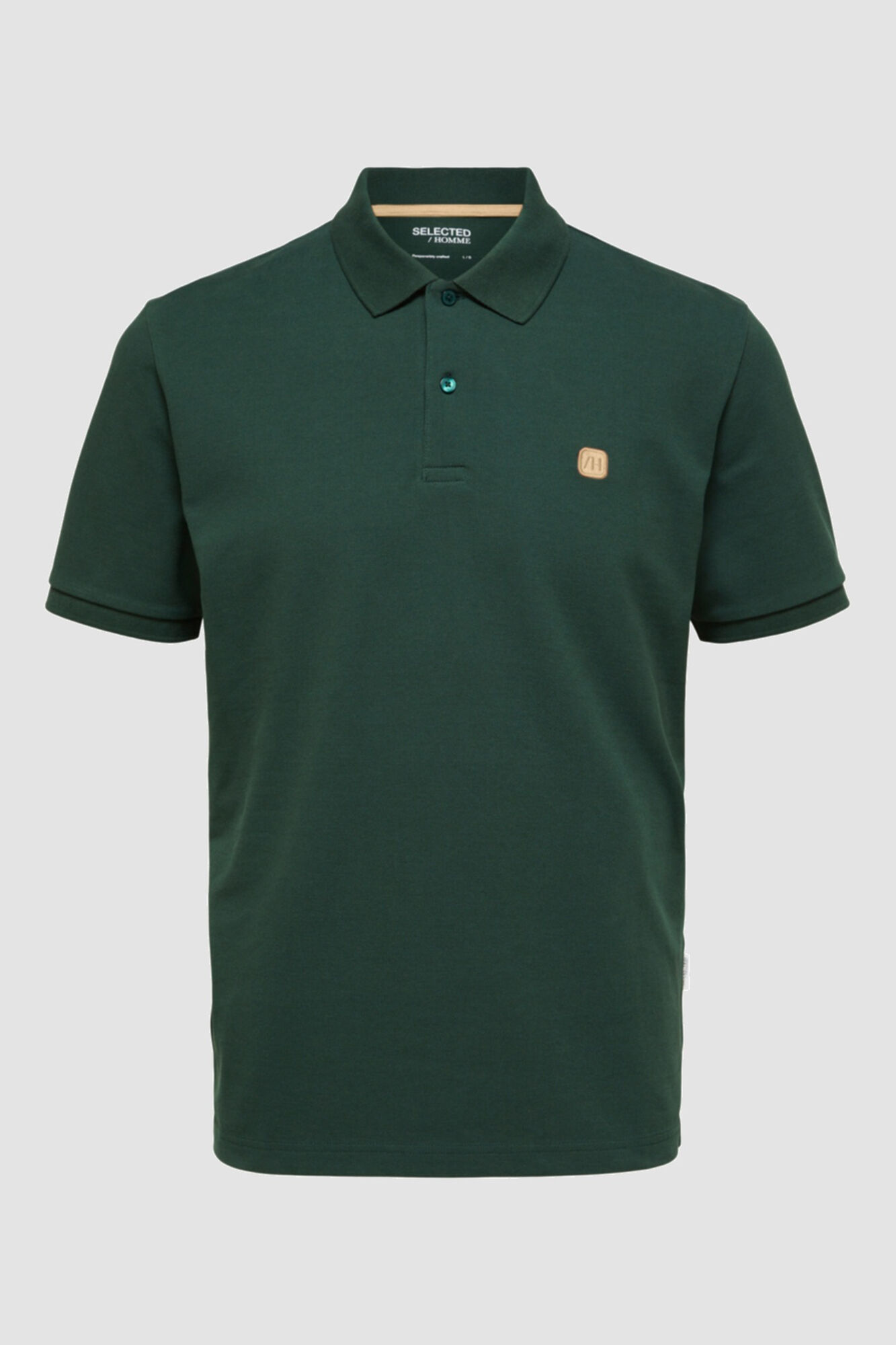 Camisa polo de algodão orgânico com logotipo bordado - Verde