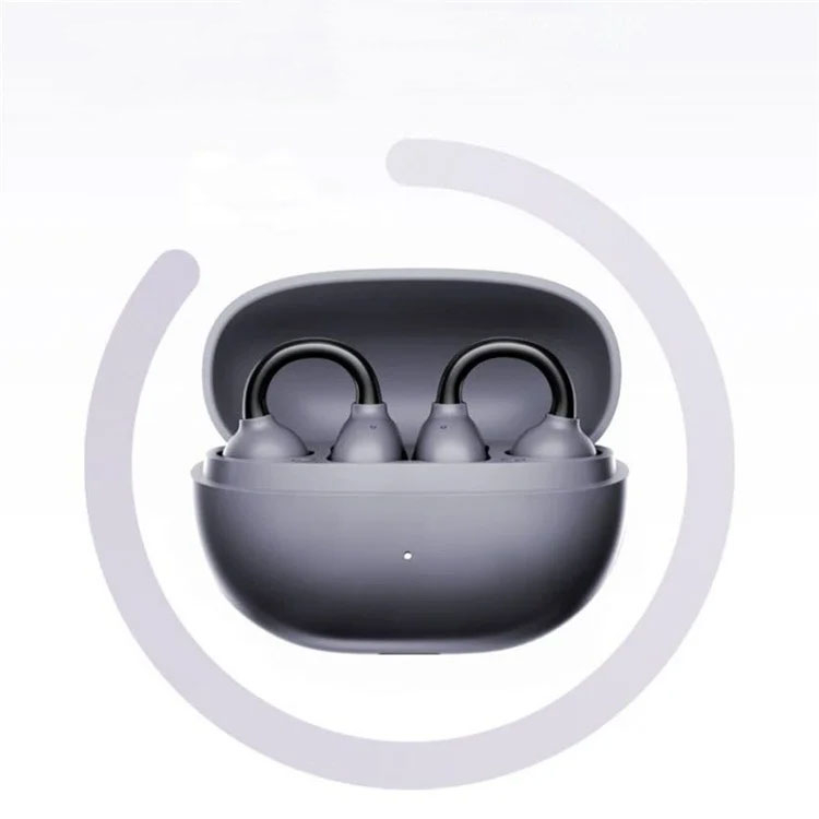 EA410 TWS Bluetooth 5.3 Open-Ear Ohrclip Kopfhörer mit Ladecase und KI-Noise-Cancelling (400mAh) - Grau