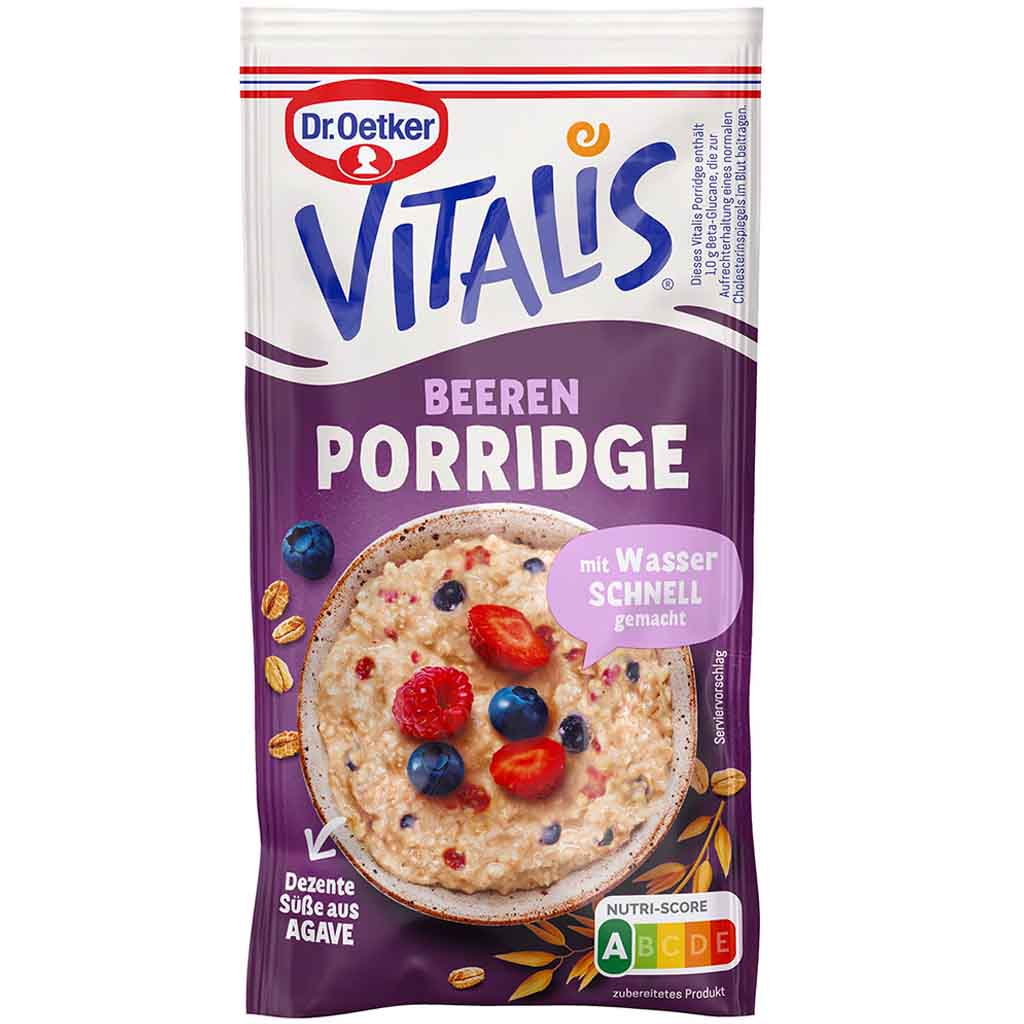 Dr.Oetker Vitalis Porridge Beeren 56g MHD:30.10.25
