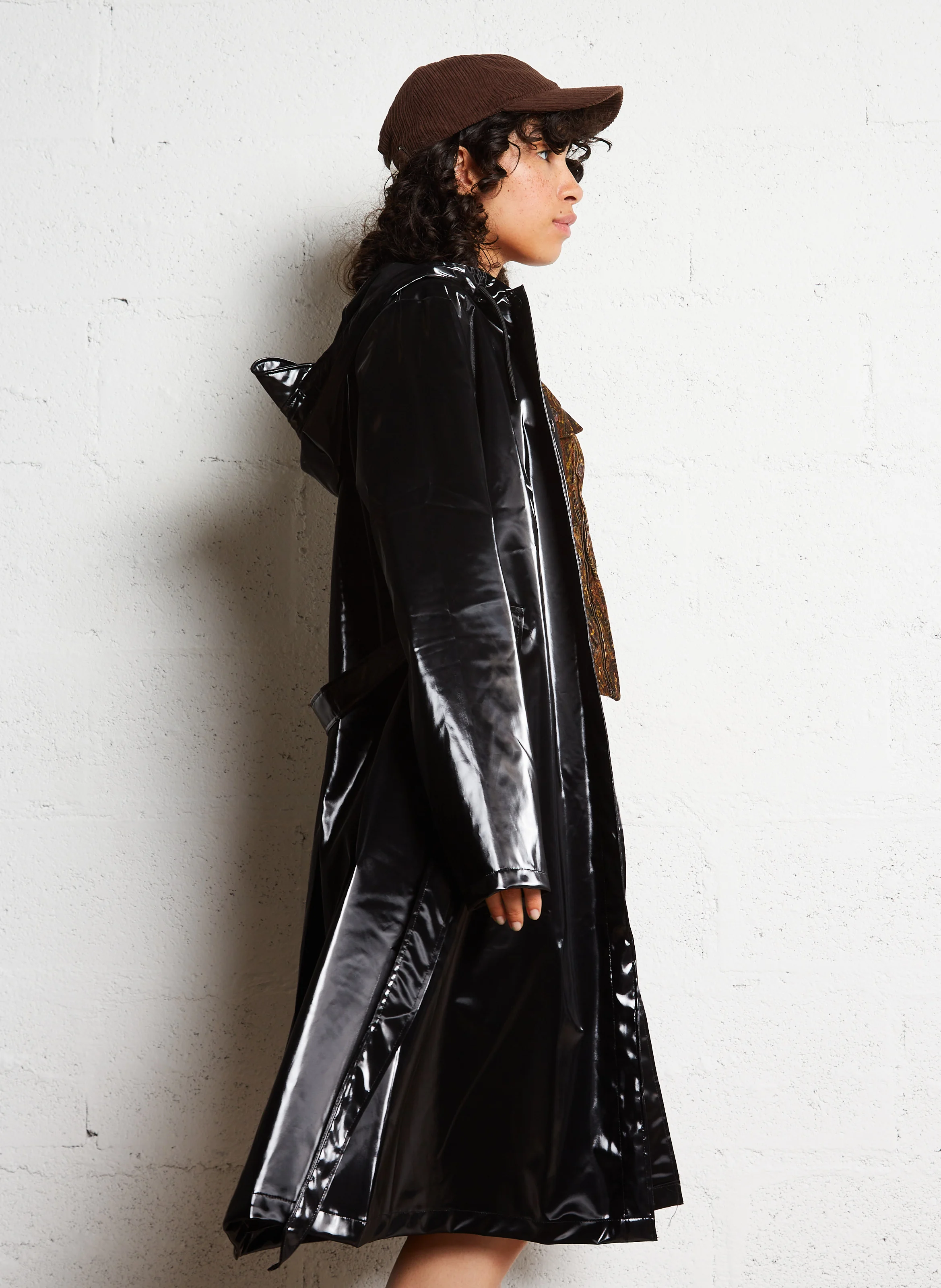 Imperméable droit col rond | Noir