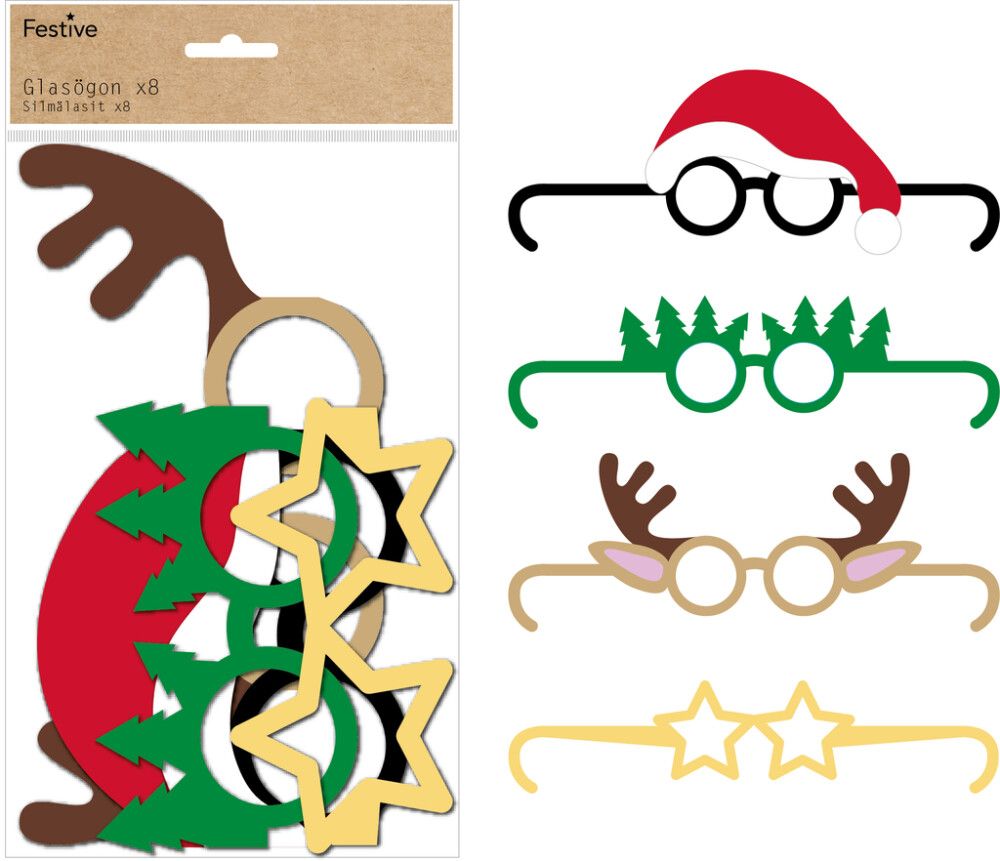 JULEBRILLER 8 PK ASSORTERT