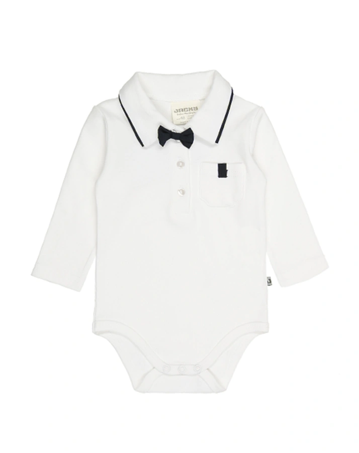 Body-Hemd CLASSIC BOYS mit abnehmbarer Fliege in weiß/marine