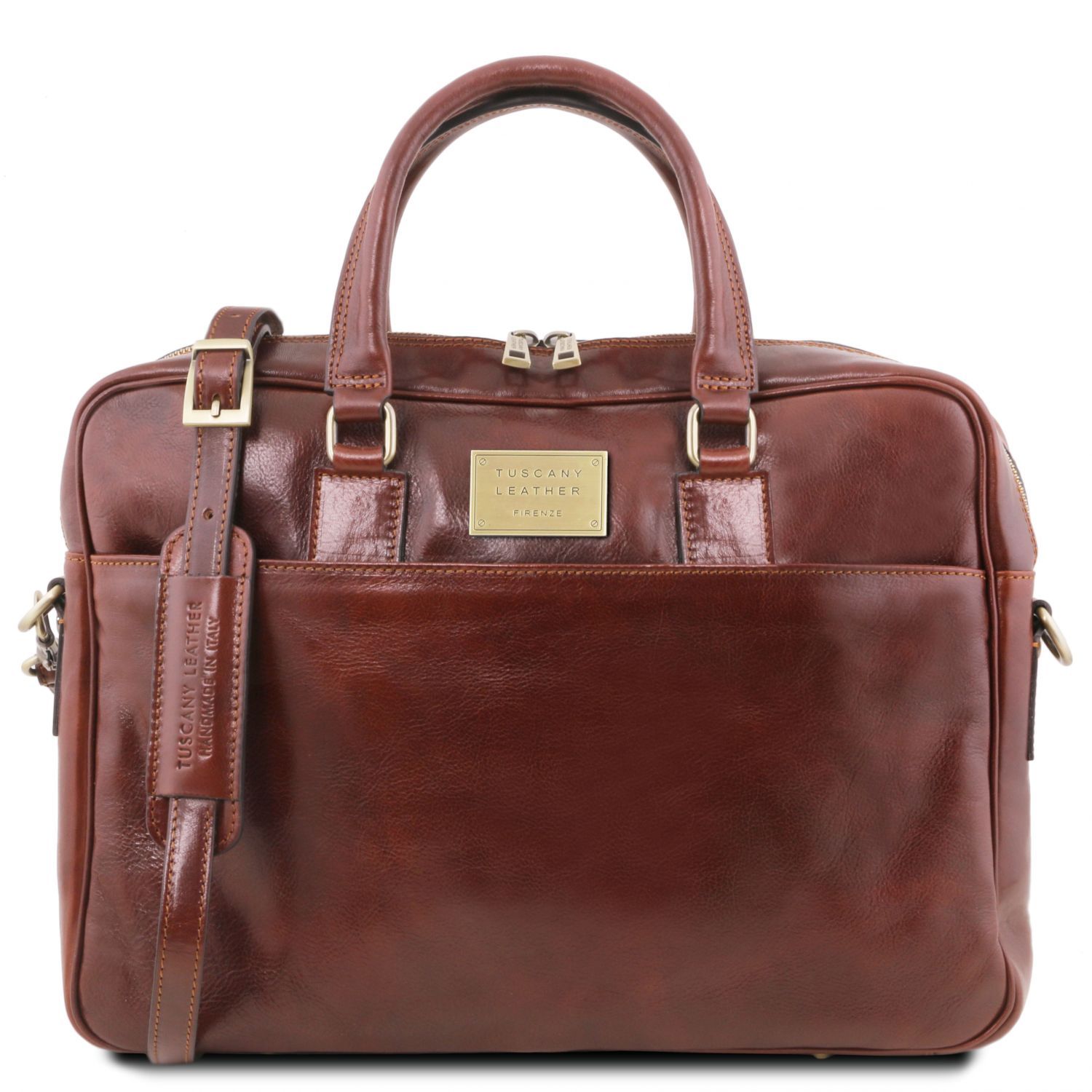 TL141241 – Urbino – leren laptop Aktetas with front pocket
