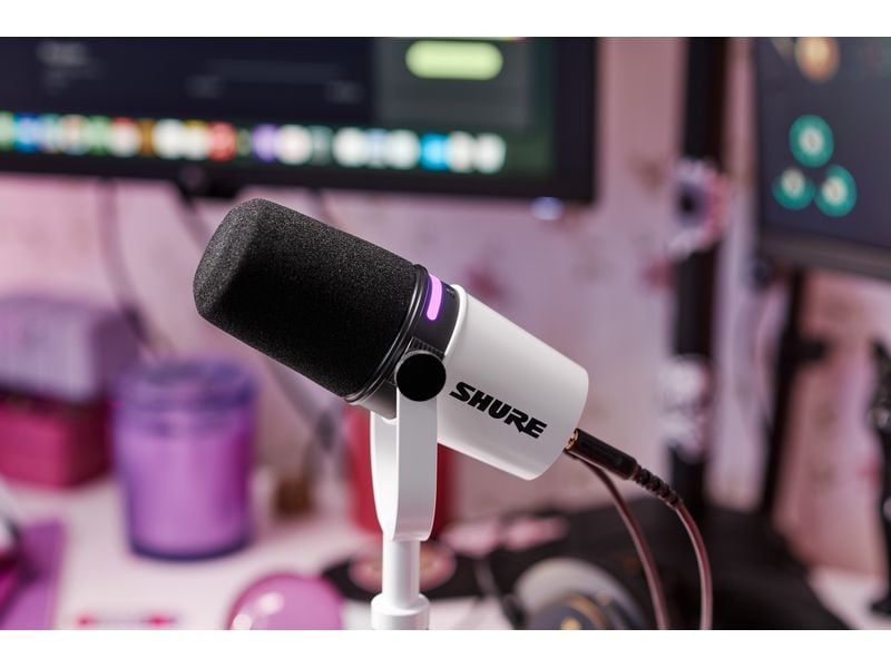 Shure Mikrofon MV7  Weiss Podcast-Mikrofon