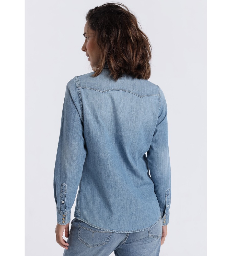 Camisa jeans de manga comprida Lois Blue