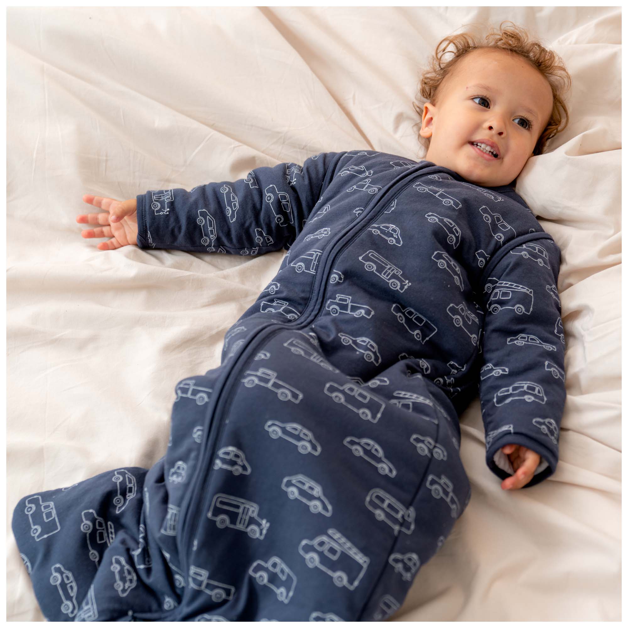 Prénatal slaapzak auto's blauw