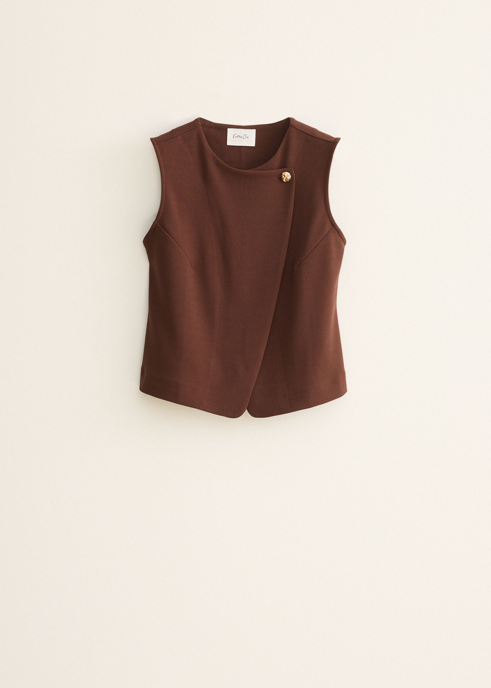 Gilet met schuine overslag