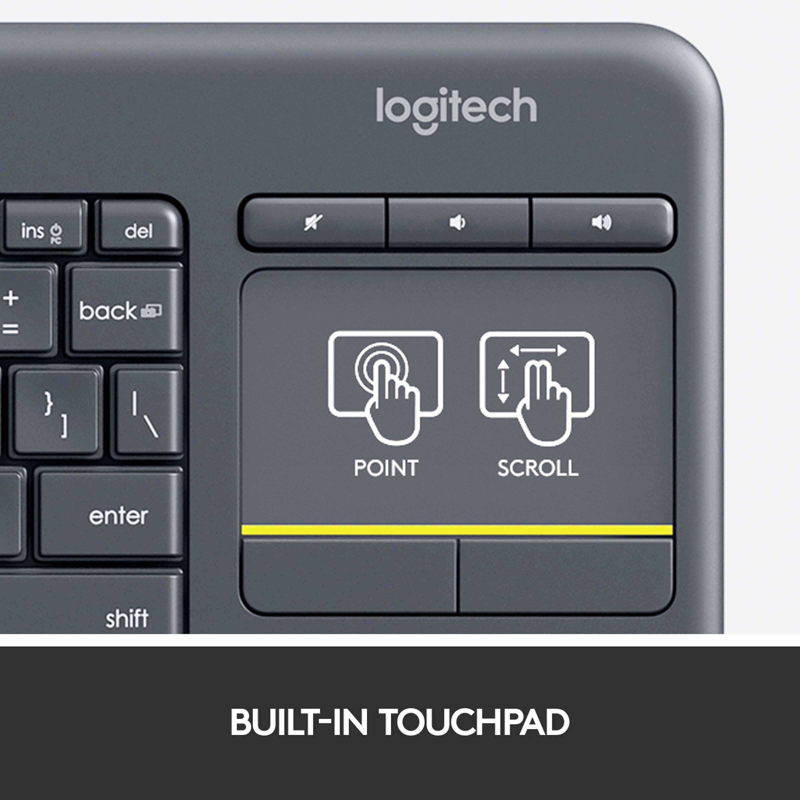 Logitech K400 Plus Trådløst tastatur med Touchpad
