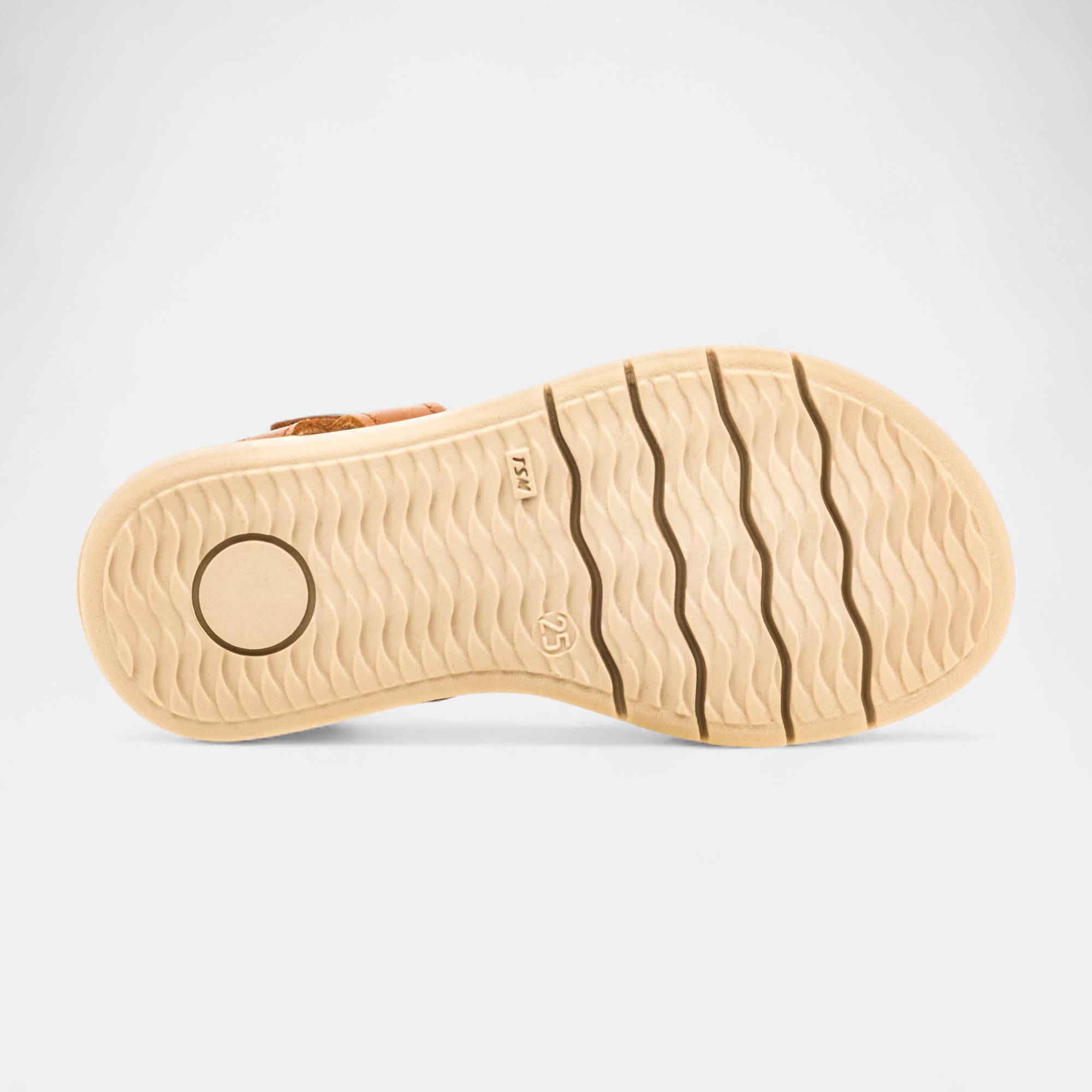 Nu-pieds Fille en cuir cognac