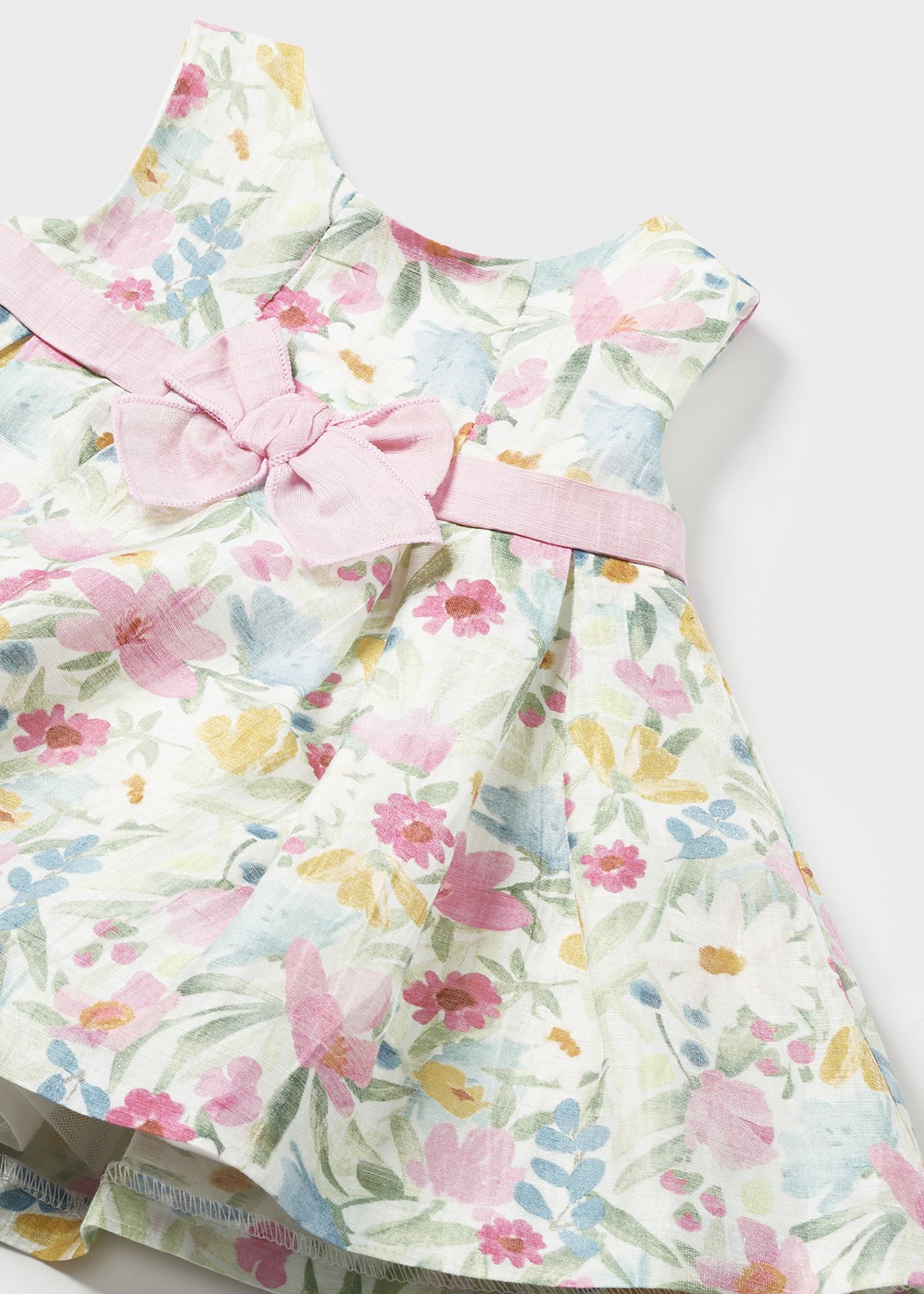 Vestido floral de linho europeu Lullaby para recém-nascidos