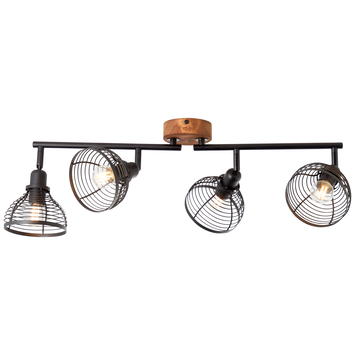 Brilliant opbouwspot Avia 4x E14 zwart/hout