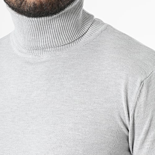 Pull Col Roulé LD-690018 Gris Chiné