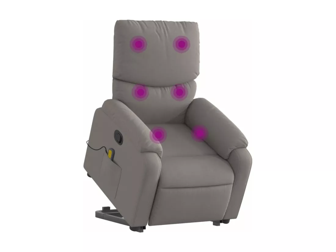 Fauteuil inclinable massant Taupe Tissu