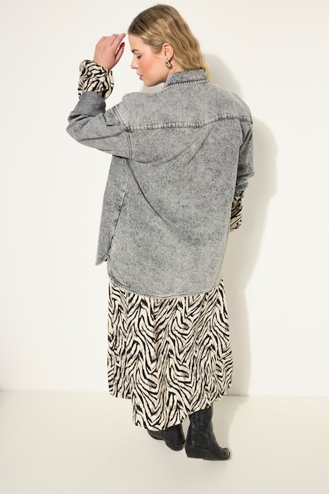 Jeanshemd, oversized, Vintage Look, Langarm