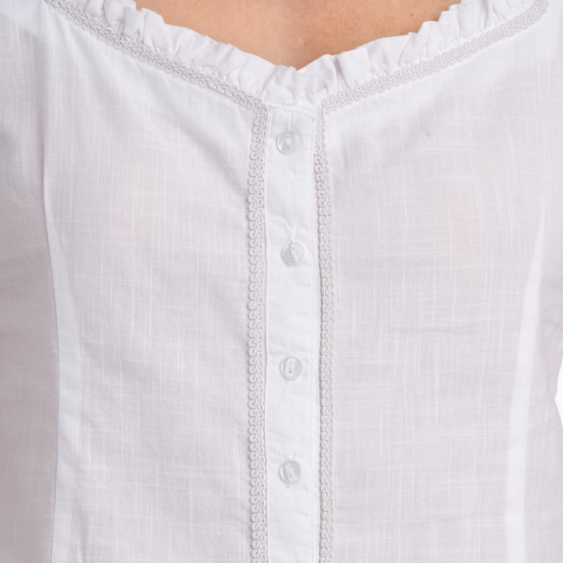 Gina Benotti Damen Bluse mit weitem Ausschnitt weiss