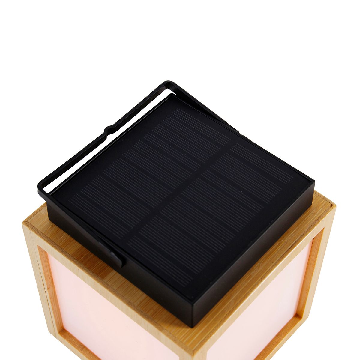 Tafellamp bamboe met vlam effect incl. LED IP44 solar oplaadbaar - Vega