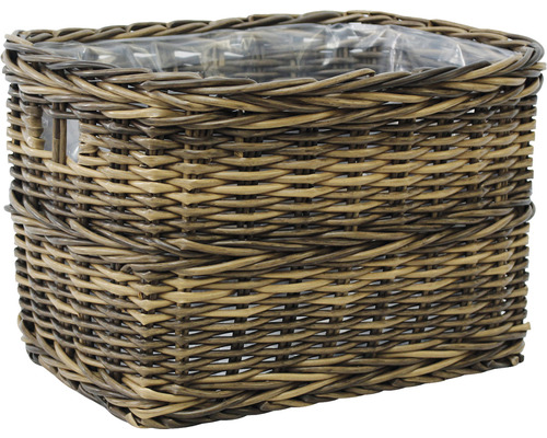 Lafiora polyrotan mand, 48 x 32 x 30 cm, bruin