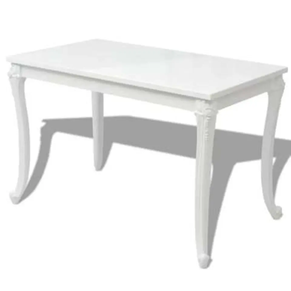 vidaXL - Hoogglans Eetkamertafel - Wit - MDF - 116 x 66 x 76 cm