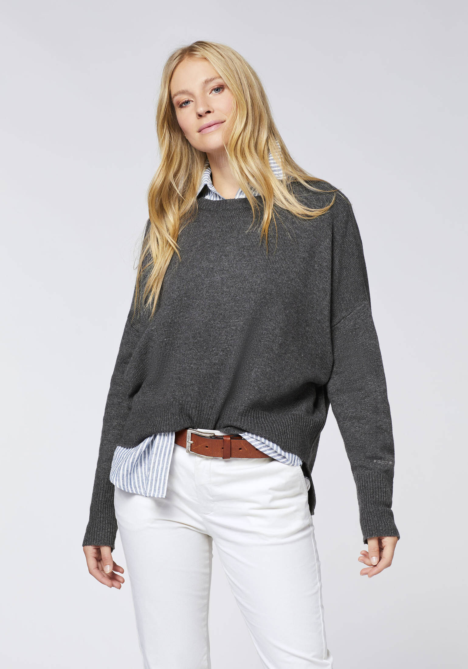 Polo Sylt| Damen Strickpullover mit Rundhalsausschnitt