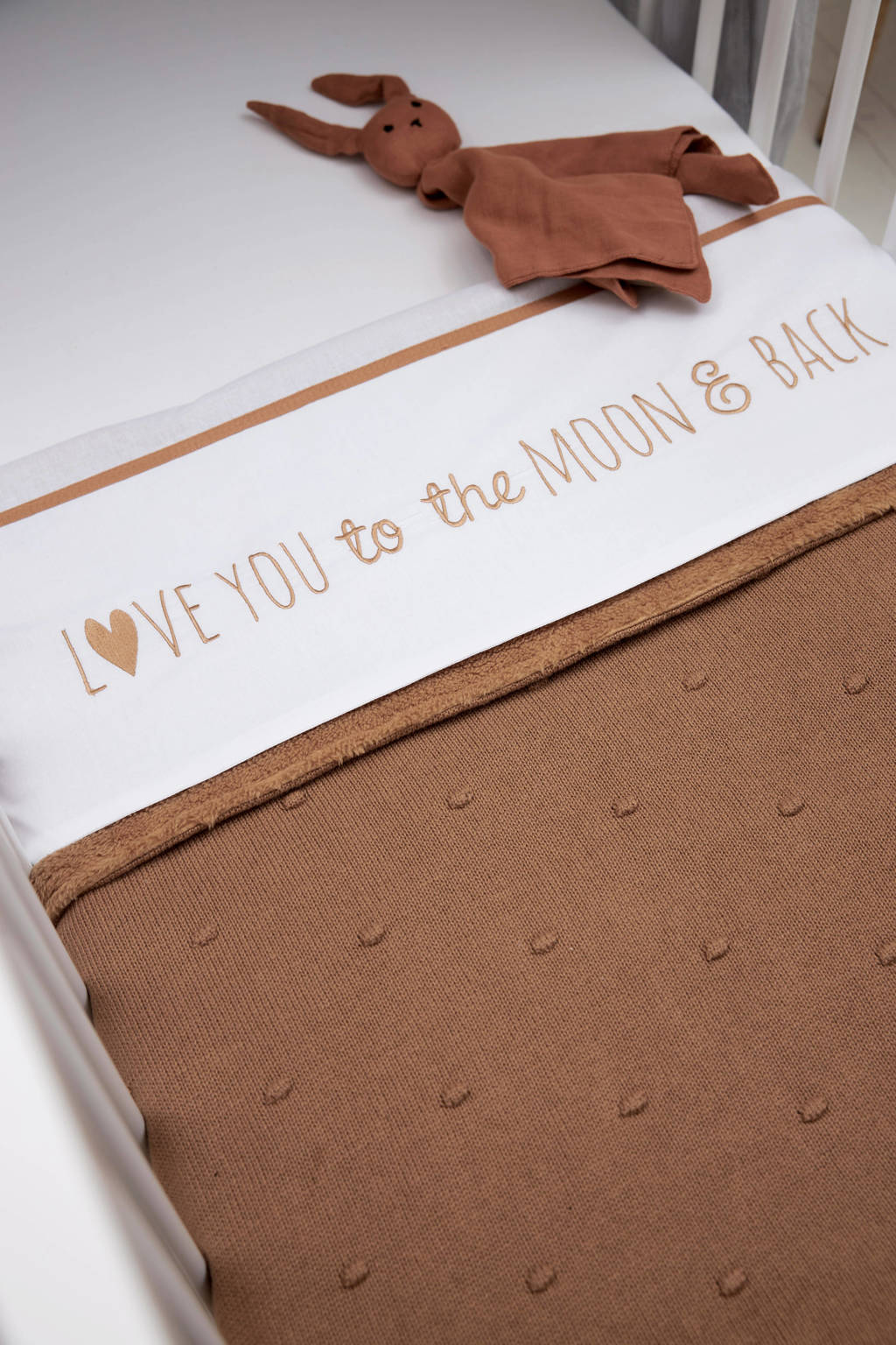 baby wieglaken 'Love you to the moon & back' toffee