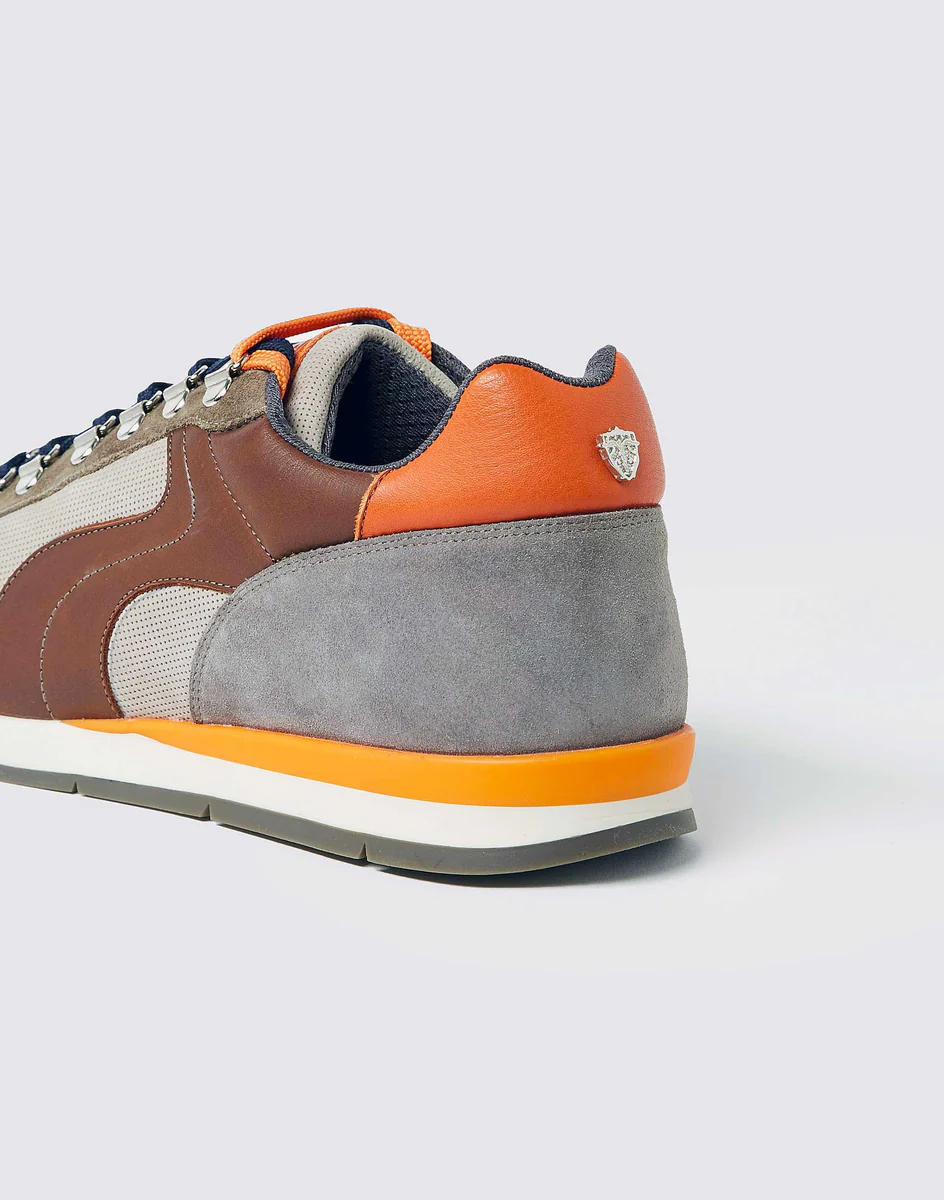 Sneakers en cuir beige