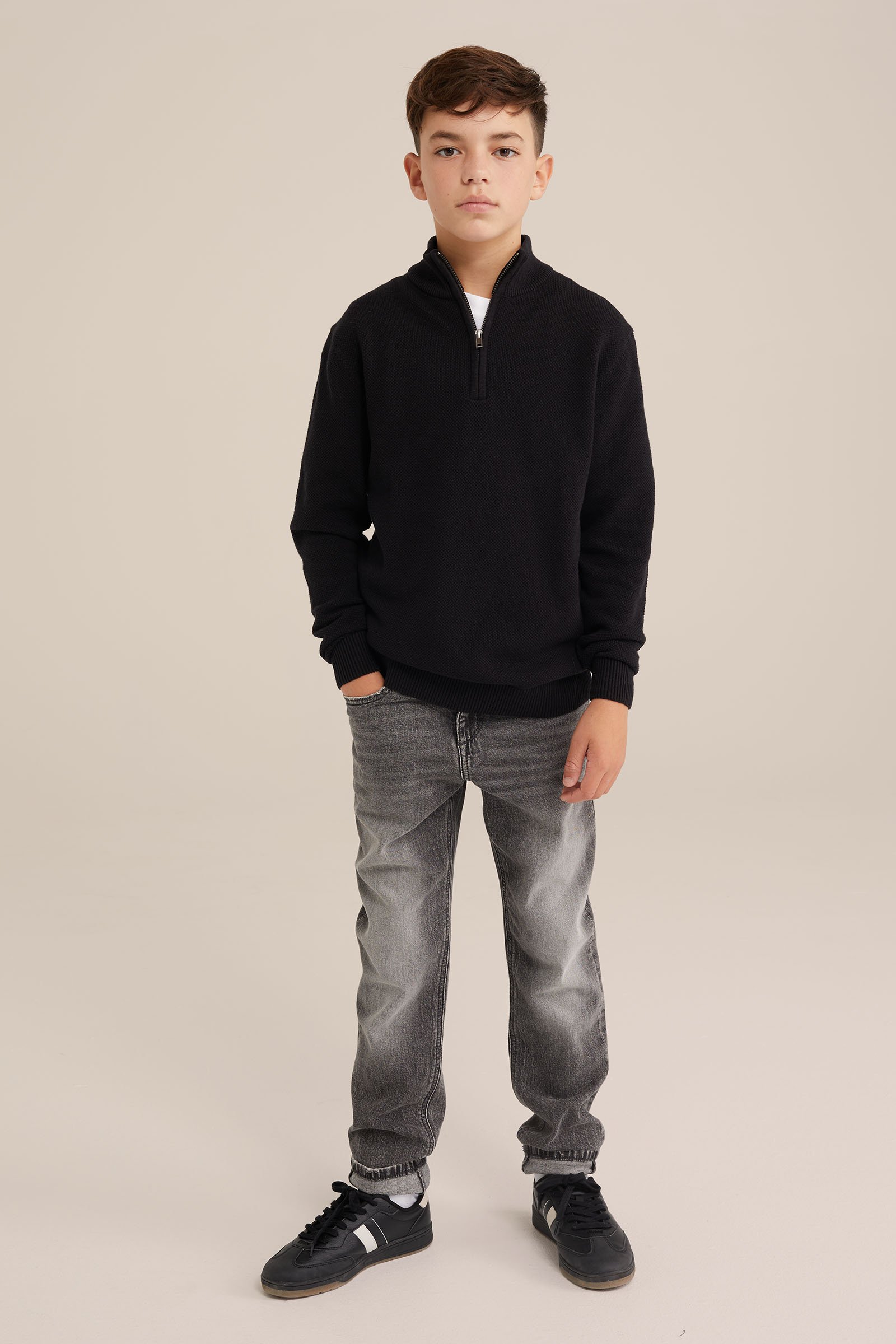 Jongens trui met structuur Blue Ridge Zwart