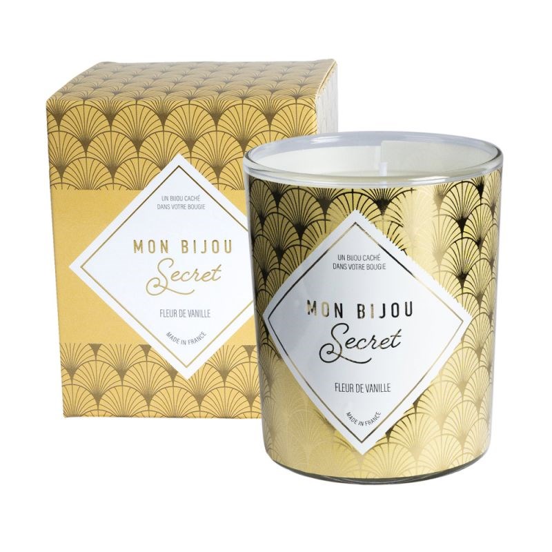 Bougie Bijou Collier argenté - Parfum Fleur de vanille - 40h