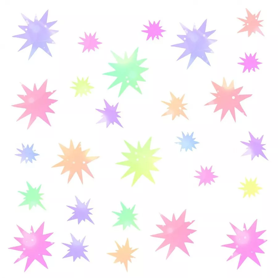 Nikima Wandtattoo 231 Wandtattoo Sterne Regenbogen bunt