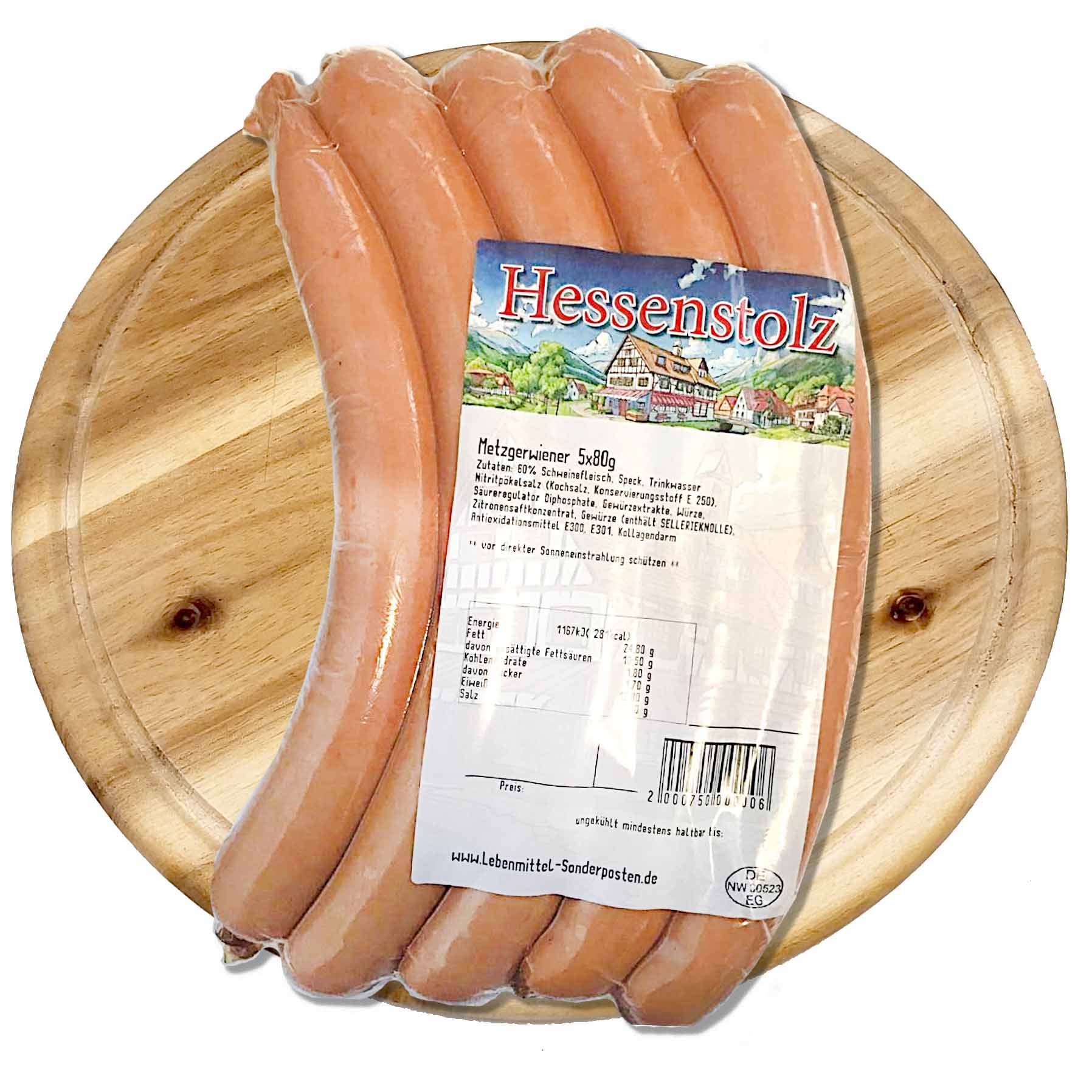 Hessenstolz Metzger Wiener 5 x 80g MHD:10.1.25