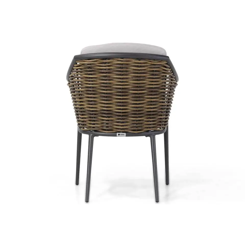 Tuinset 4 personen 180 cm Aluminium/wicker Grijs Coco Olivine/Vienna