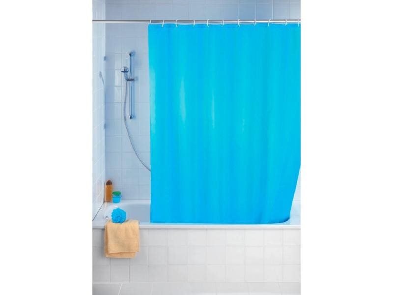Wenko Duschvorhang Anti-Schimmel 180 x 200 cm, Blau Pflegeleichter Badevorhang