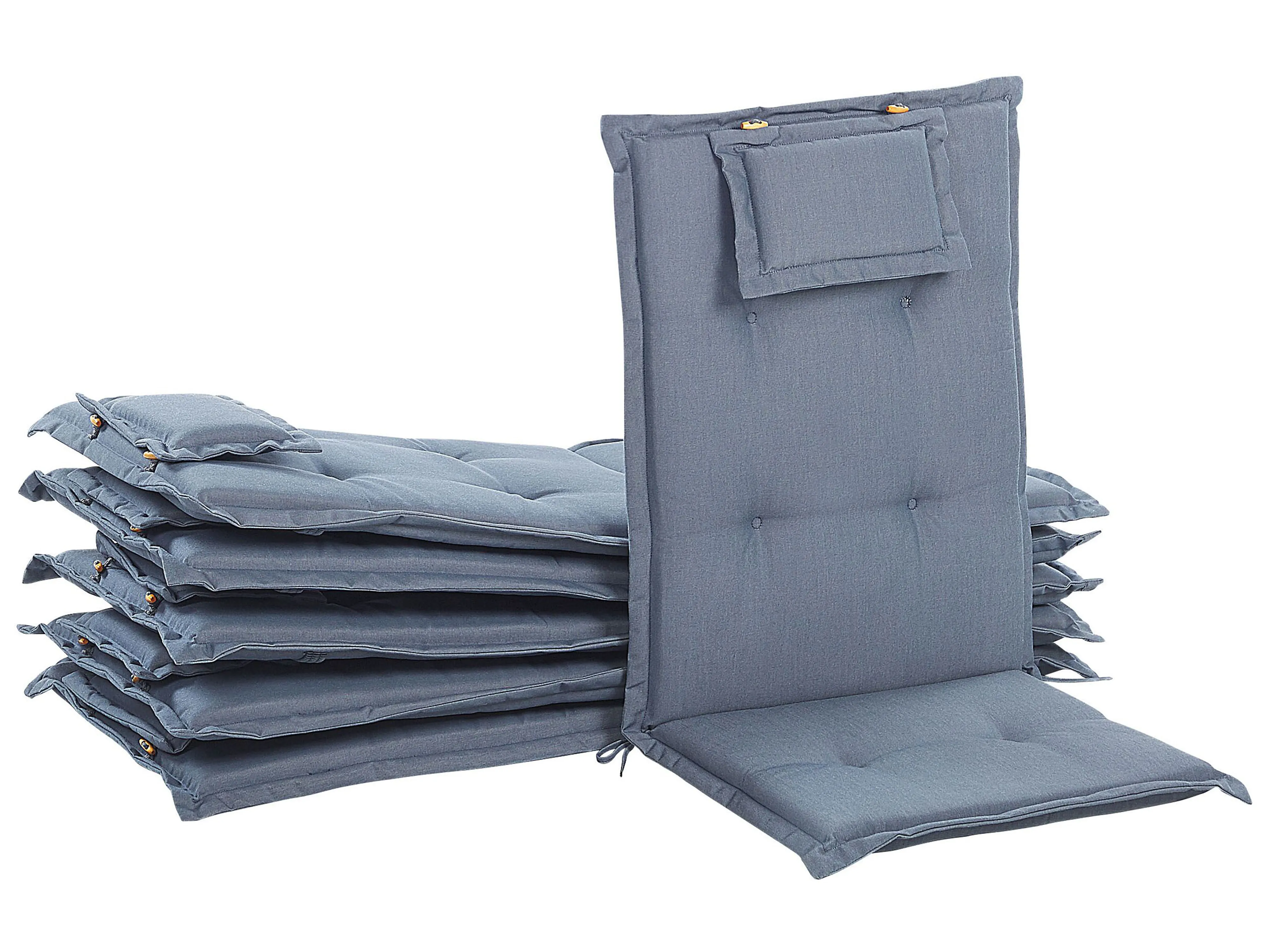 Set van 6 rug/zitkussens JAVA/AMANTEA 50 x 70 cm Blauw
