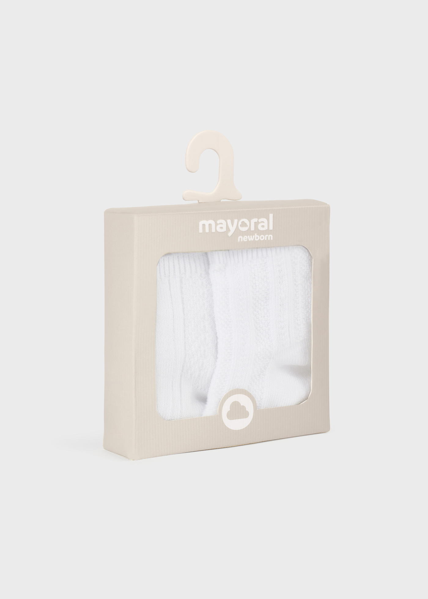 Conjunto de 2 meias sociais para recém-nascido, cor creme