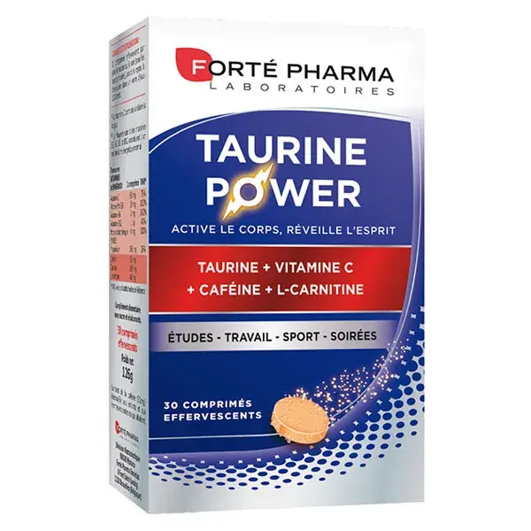 Forté Pharma Taurina Energia Cafeína Vitamina C 30 comprimidos efervescentes