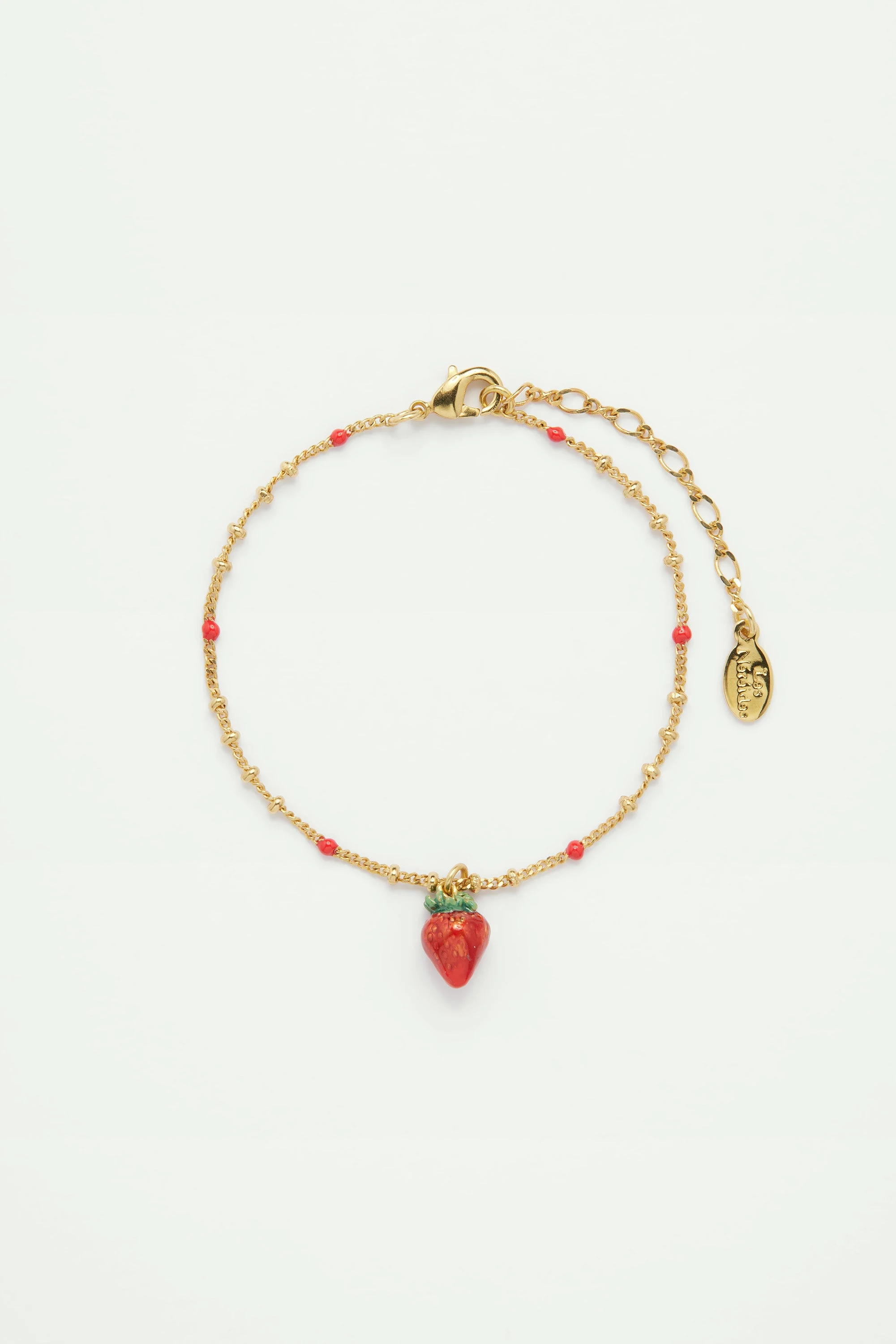 Bracelet pendentif fraise | Rouge