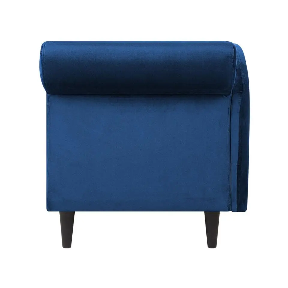 LUIRO - Chaise longue - Blauw - Rechterzijde - Fluweel