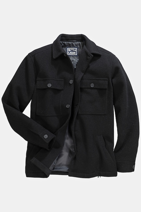 STHUGE Wolloptik-Jacke, Overshirt, Langarm, viele Taschen, bis 8 XL