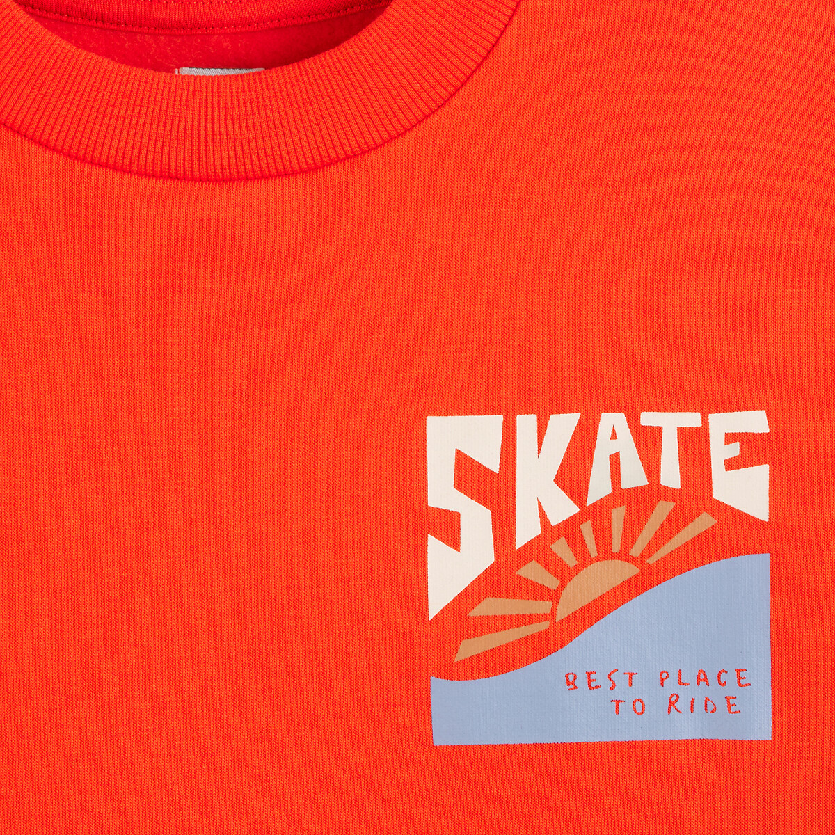 COLEÇÕES LA REDOUTE<br>Suéter plano com gola redonda e estampa de skate