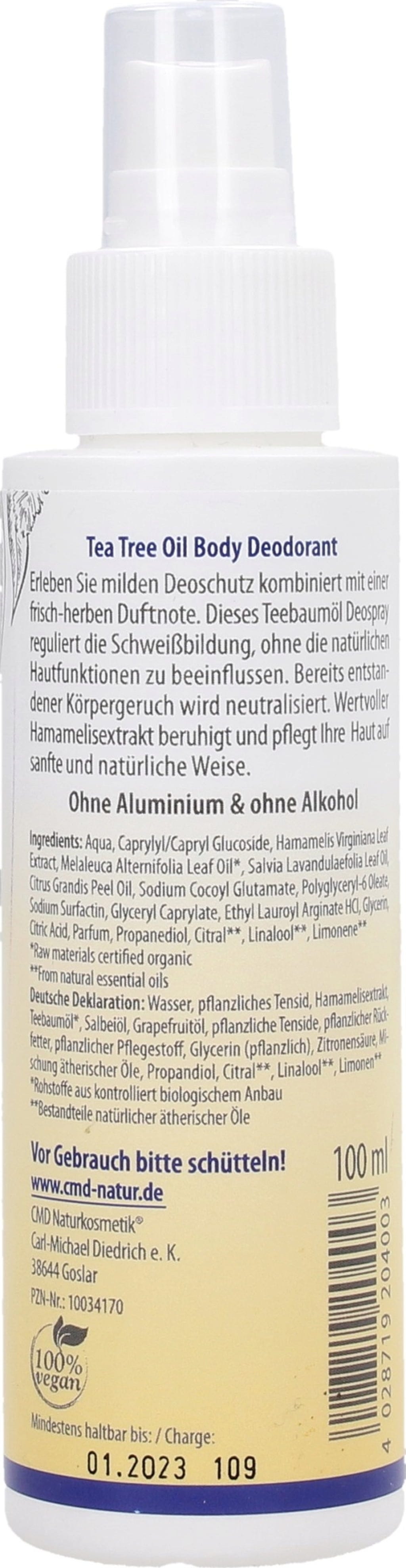 CMD Naturkosmetik  Teebaumöl Körper Deo, 100 ml